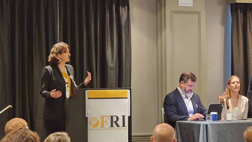 Adrienne Ohler, Assoc. Director of Policy Research at FRI, moderating the distressed water panel discussion in conjunction with the NARUC Summer Policy Summit