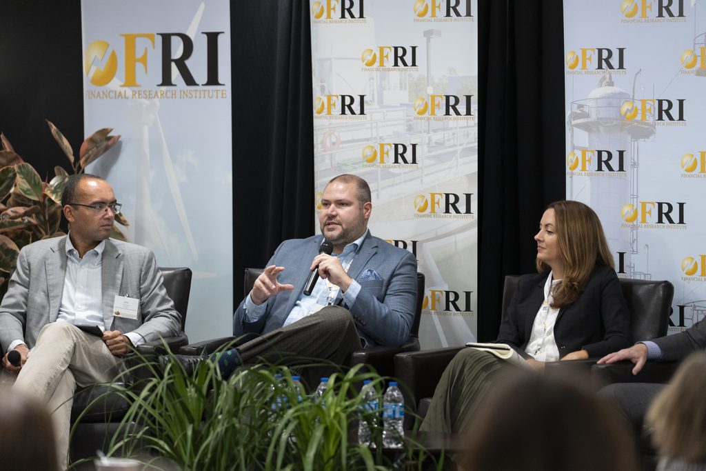 (left to right) John Reynolds, president of the California Public Utilities Commission; Bryan Likins, assistant general counsel of Northern Indiana Public Service; and Angela Navarro, president of Align Energy Advisors, during the “Architecting for Reliability and Financial Health” panel discussion